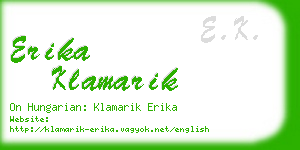 erika klamarik business card